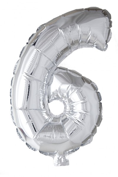 balloons - Foil Silver - Number 6